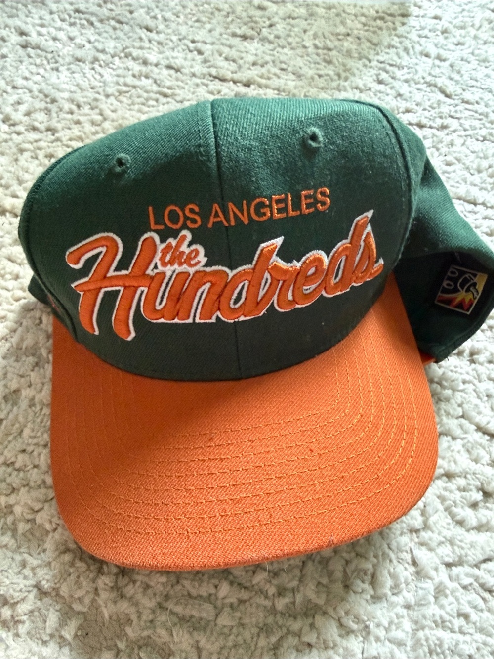 The Hundreds Los Angeles Green & Orange Script Snapback